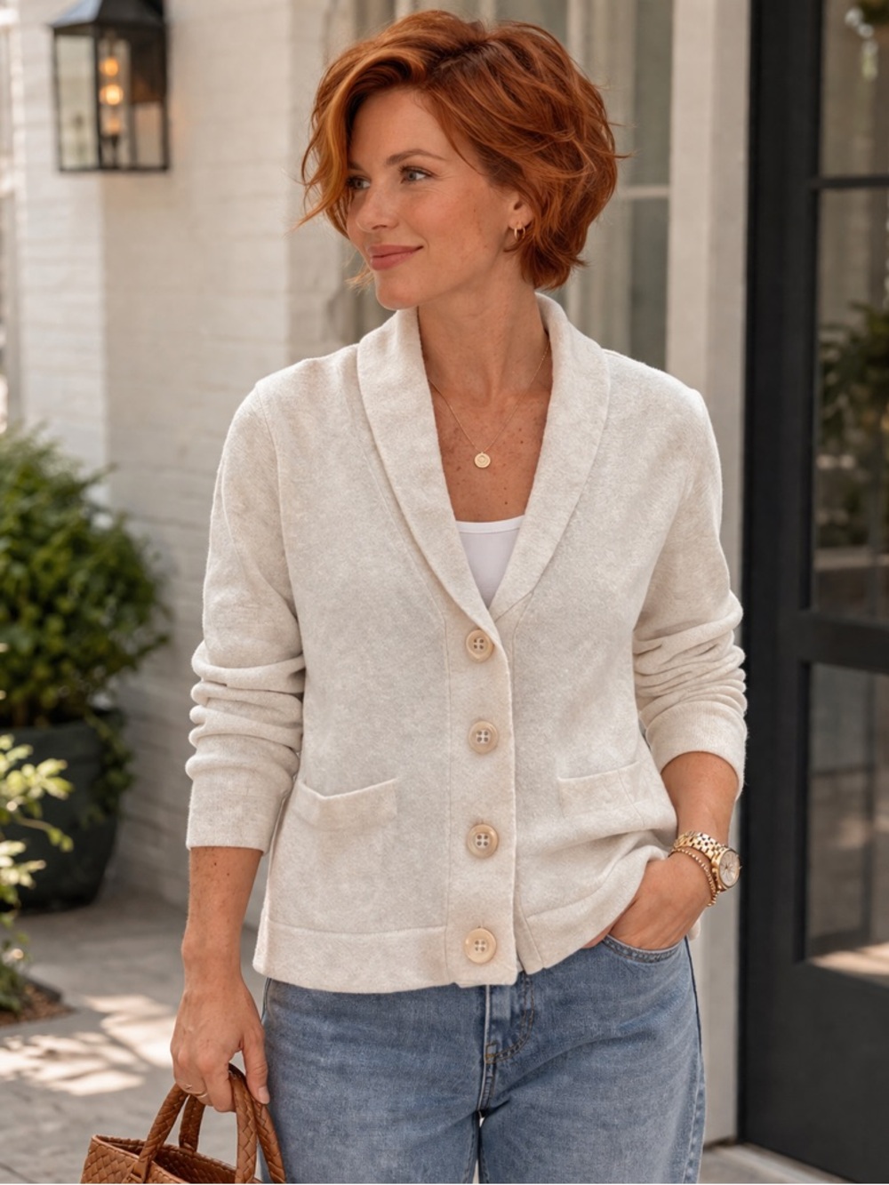 Capsule wardrobe essential J.Crew 100% Cashmere Shawl Collar Cardigan Women’s XS